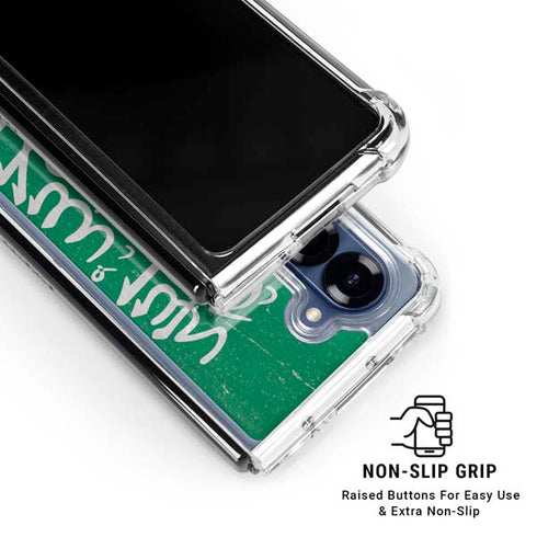 Saudi Arabia Flag Distressed Galaxy Z Fold6 Clear Case